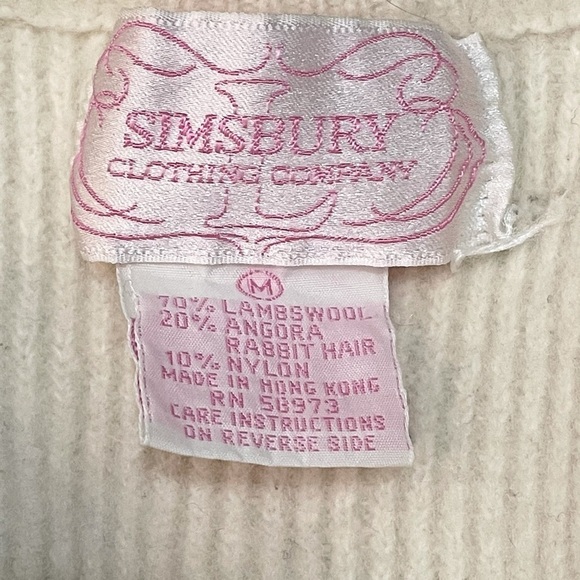 Vintage L. Simsbury Lambswool & Rabbit Hair Button Front Cardigan Sweater Medium - Picture 5 of 7